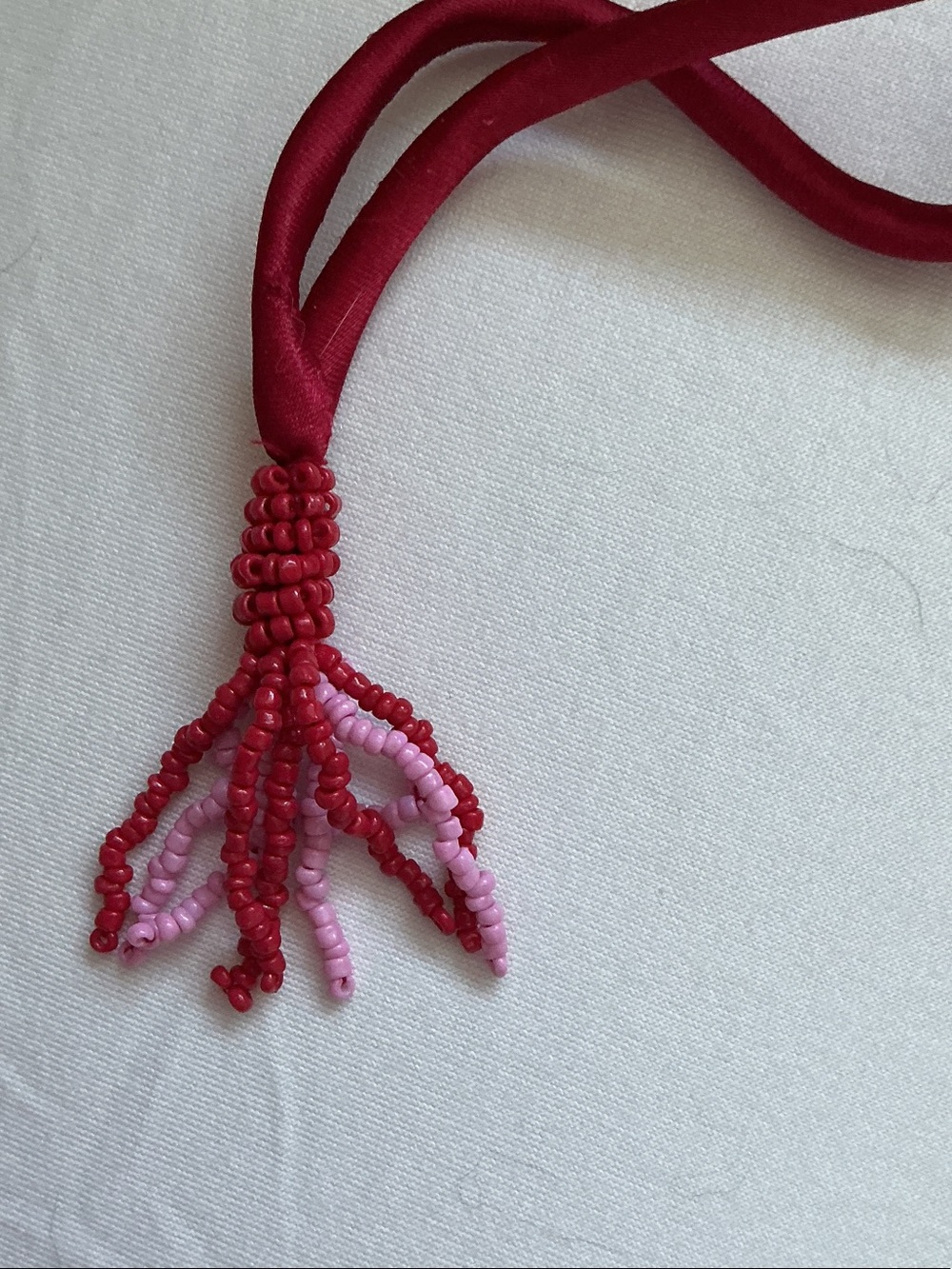 Pink and Red Striped Beaded Lemon Tote Bag - Picture 5 of 8